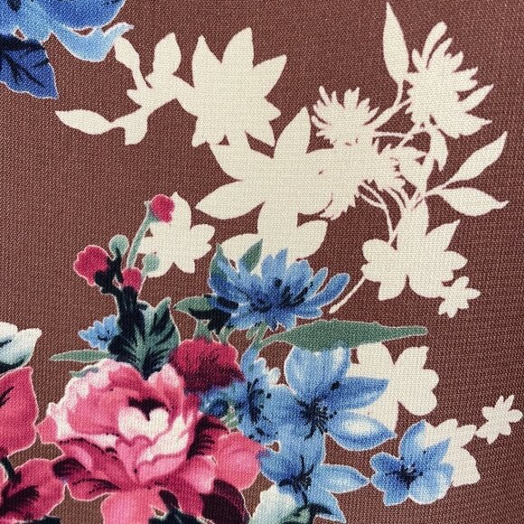 ODDY Dress Cold Shoulder Midi Shift Brown Floral Size 3X - Picture 8 of 15
